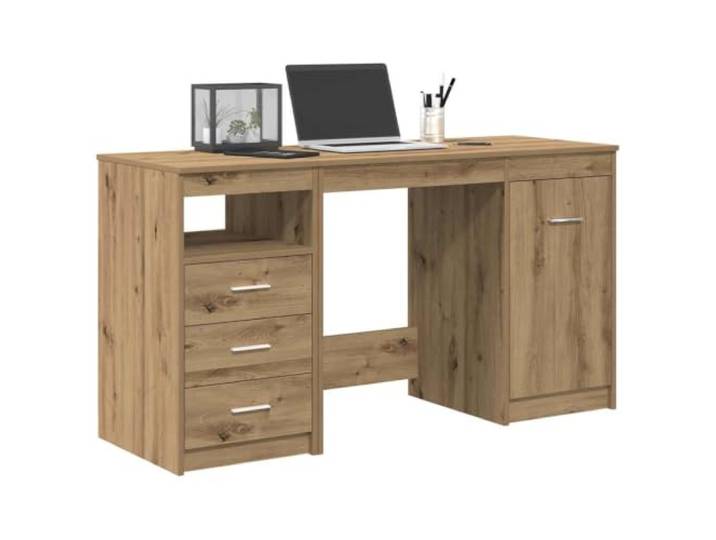KTHLBRH Schreibtisch mit Schrank Artisan Oak Engineered Wood Bürotisch Stabiler Holzwerkstoff, integrierter Stauraum, modernes Design, pflegeleichte Oberfläche, robuste Tischplatte