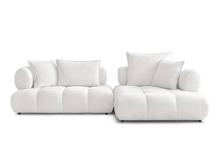 Ecksofa BOBOCHIC ALYA Boucle-Stoff weiss