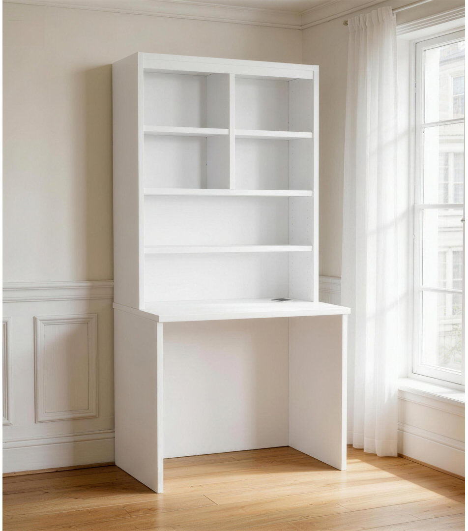 Ebern Designs Natividad Writing Desk White 182.8cm H X 85cm W X 54cm D