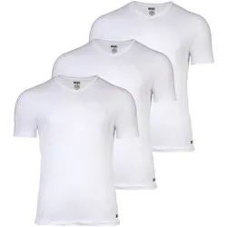 DIESEL Herren T-Shirt, 3er Pack - MICHAEL, Unterhemd, V-Neck, kurzarm, Baumwolle Weiß / L