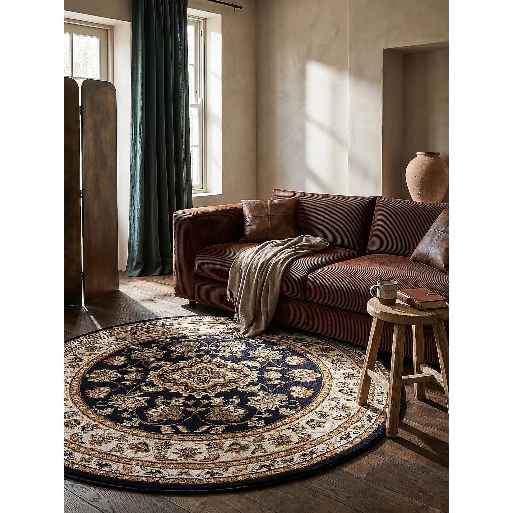Teppich Orient Dunkelblau Ø133 cm - GLAZERT Kadima Design