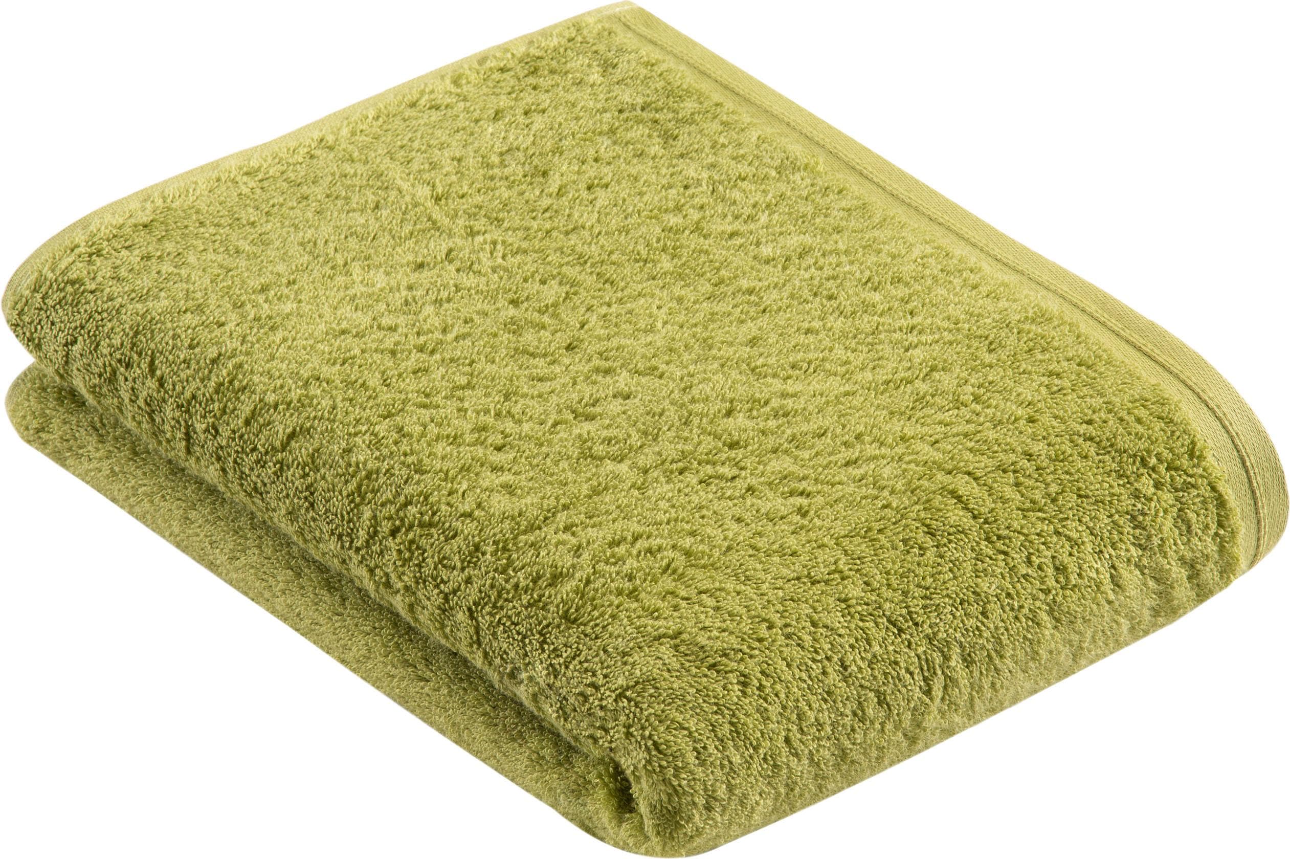 Badetuch VOSSEN "Vegan Life", grün (avocado), B:67cm L:140cm, Webfrottier, Obermaterial: 100% Baumwolle, Handtücher, Badetuch, 100% vegan avocado B/L: 67cmx140cm, 1 Stk., Webfrottier