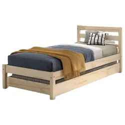 EINZELBETT 90x200 Kiefer natur robust stabil mit Bettschublade