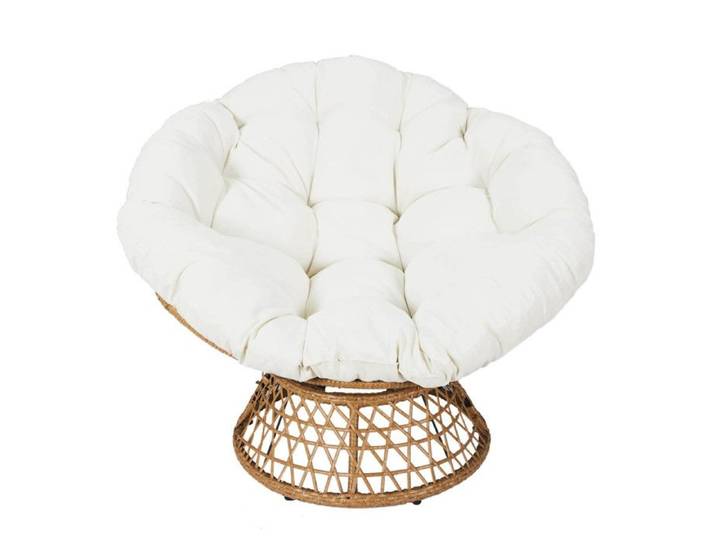 MERIDA - Fauteuil Pivotant Blanc avec Assise Capitonnée