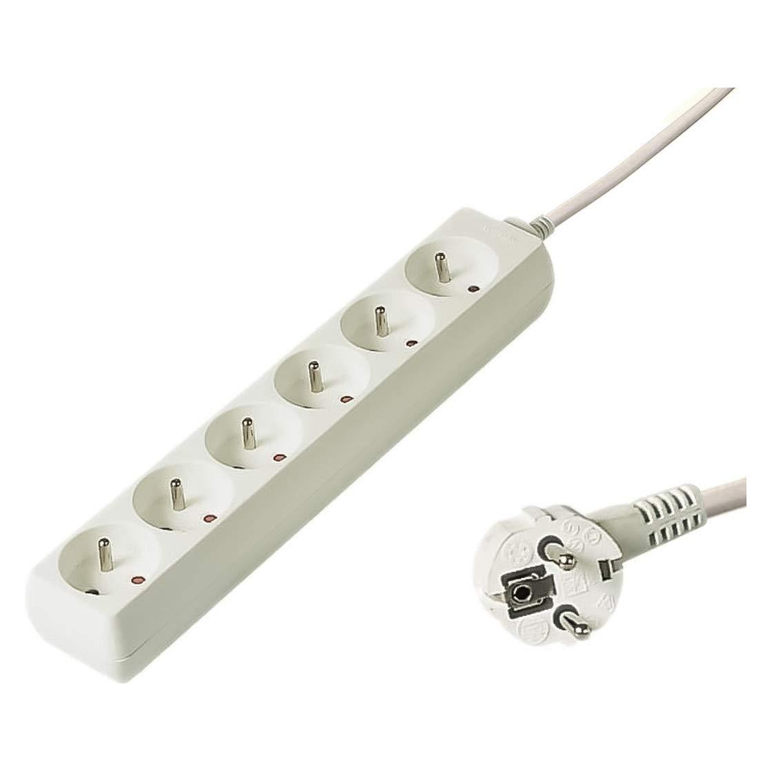 PremiumCord PP6-05 power extension 6 AC outlet(s) White (6x, CEE 7/4, 5 m) (PP6-05)