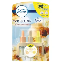 Febreze 3Volution Nachfüllflakon Goldene Orchidee 20 ml gegen Geruchsblindheit, 3 Düfte wechseln alle 45 Minuten