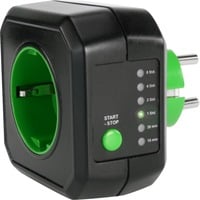 AES1 Timer Steckdose mit Energiesparfunktion, Zwischenstecker schwarz/grün