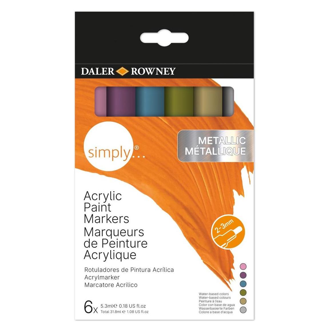 Magni simply Acrylmarker 2-3mm Metallicfarben 6 Stück (6x) (52506848)