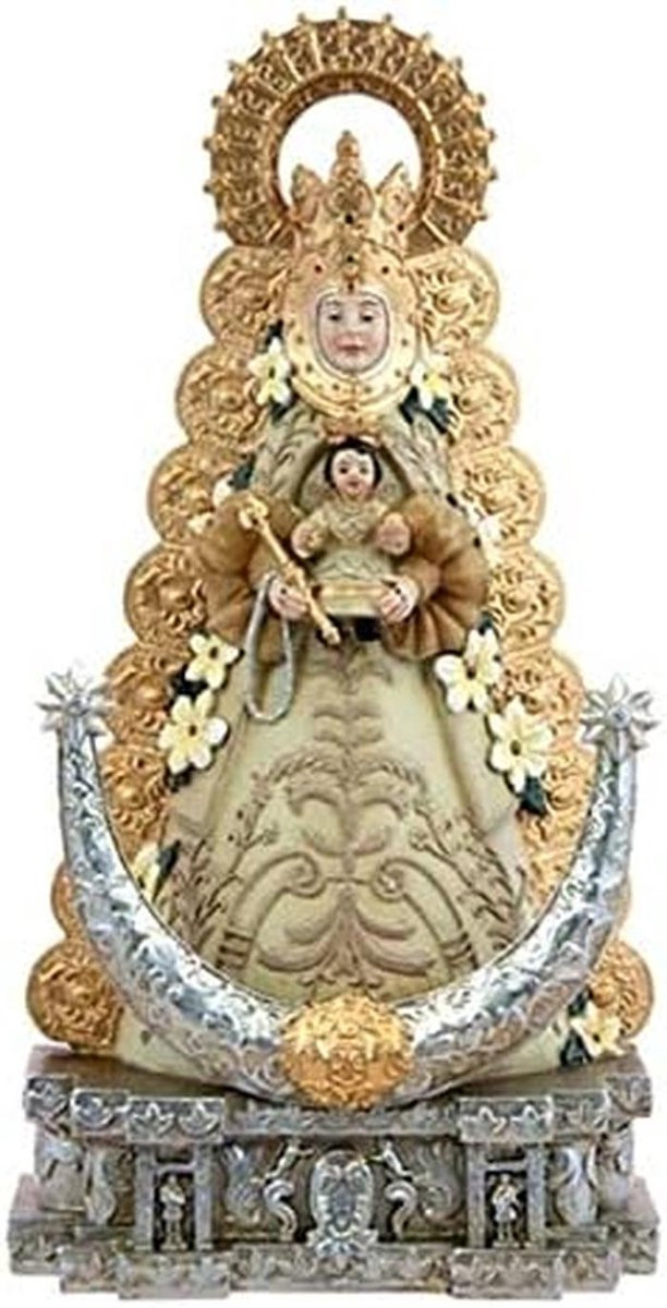 Handbeschilderd religieus beeld voor interieurdecoratie, Hoogte: 25 cm