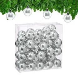 Relaxdays Weihnachtskugeln im 50er Set Silber