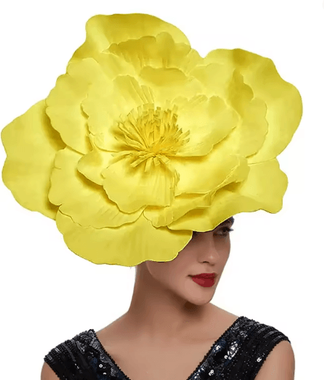 Inspire Essentials Elegant Flower Fascinator Headband Bridal Bow Hair Accessory For Weddings And Parties yellow