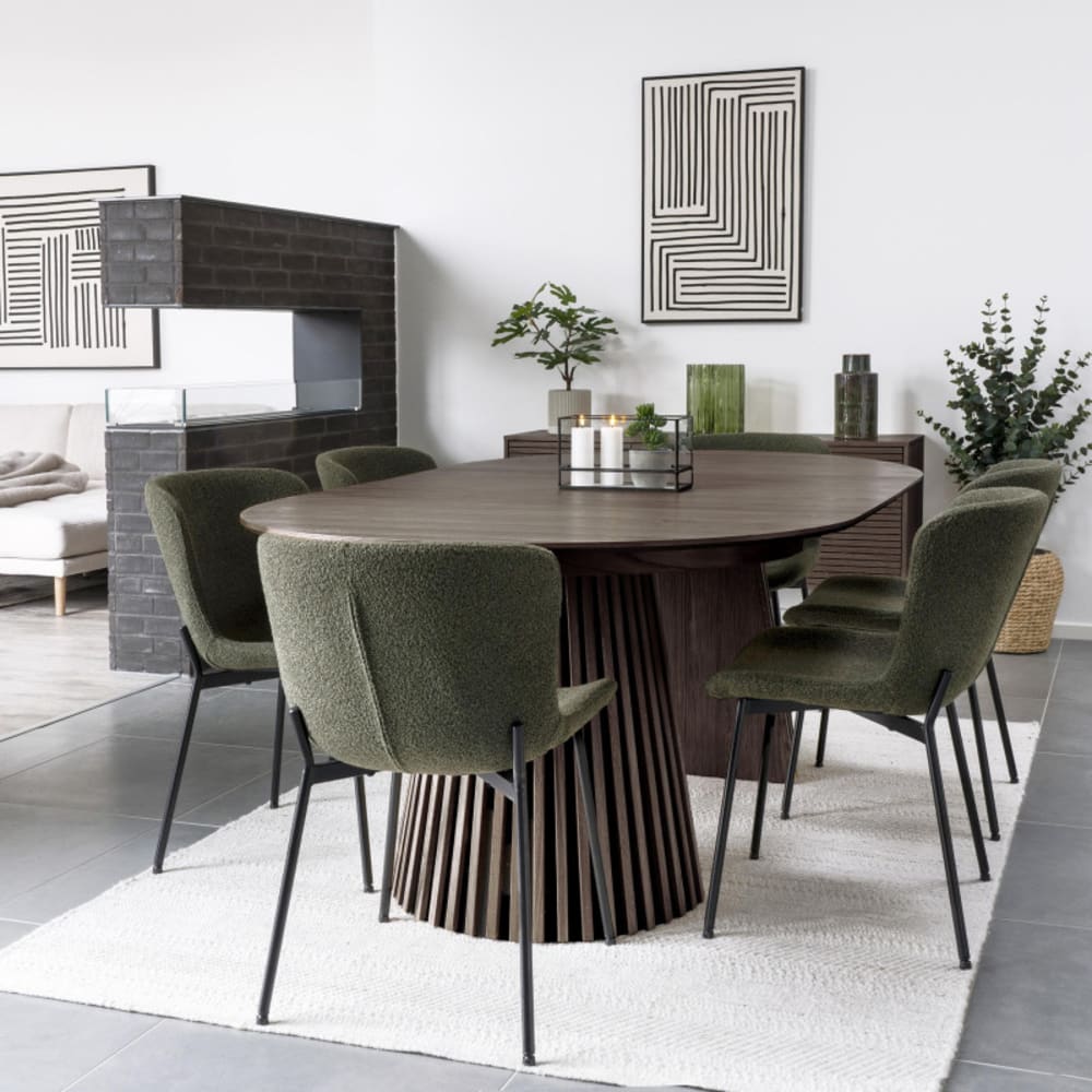 Moloo Table repas 200 à 300 cm marron foncé Marron 200x75x120cm