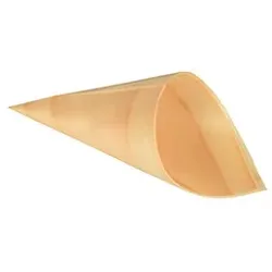 PAPSTAR 50 Fingerfood - Spitztüten, Holz "pure" Ø 4,5 cm · 8,5 cm