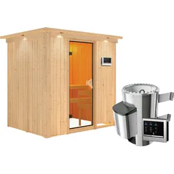 Karibu Sauna Fanja-3,6kW230V Ofen-Steuerg.-Inkl.Dachkranz