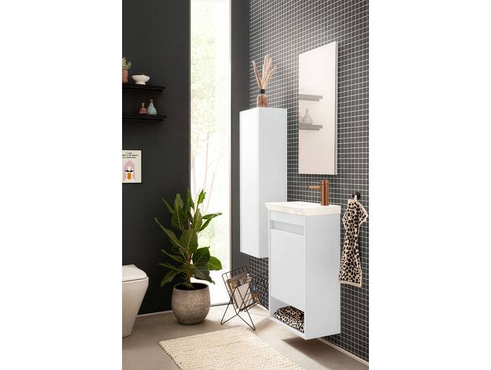 Meuble midi Avio 30 x 106 x 23cm Blanc/Blanc mat