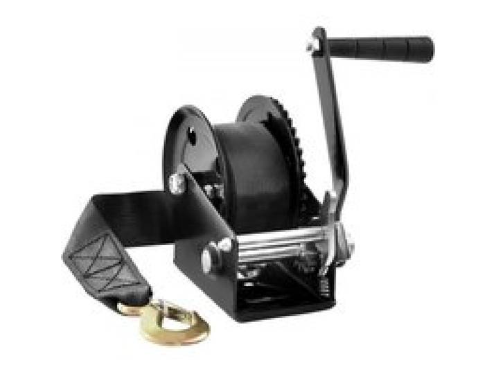 VEVOR Seilwinde 544,3kg Handseilwinde 208x138x149mm Bootswinde 2-Wege-Ratsche/1-Gang Handwinde mit ca. 7m Polyesterband Gurtwinde mit ergonomischen Griff Handseilzug Winde für Fahrzeuge und Boote
