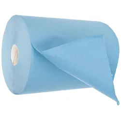 franz mensch HygoClean Putzpapierrolle, blau, 2-lagig, 1.000 Blatt 22*35cm, 350 Laufmeter, lebensmittelecht, Haushaltspapier, Blau