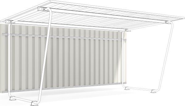 WSM Siegen Bagpanel Til Cykelskur, S18, Grå-Hvid