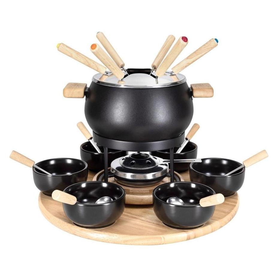 Nouvel Fondue-Set Mila 21tlg schwarz (Fondue Bourguignonne, Fondue Chinoise) (404948)