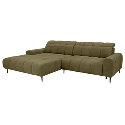 BOOOM Ecksofa mit Funktion Rom Stoff Grün Olive
