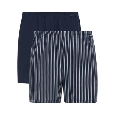 Boxershorts CALIDA "Natural Benefit", Herren, Gr. L (52/54), blau (schwarz sea), Single Jersey, Obermaterial: 100% Baumwolle, bedruckt, bequem, Unterhosen, elastisch, Single Jersey-Qualität, ohne Eingriff
