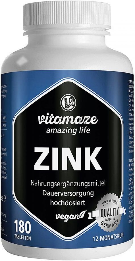 Vitamaze Zink 25 mg hochdosiert vegan Tabletten 180stk