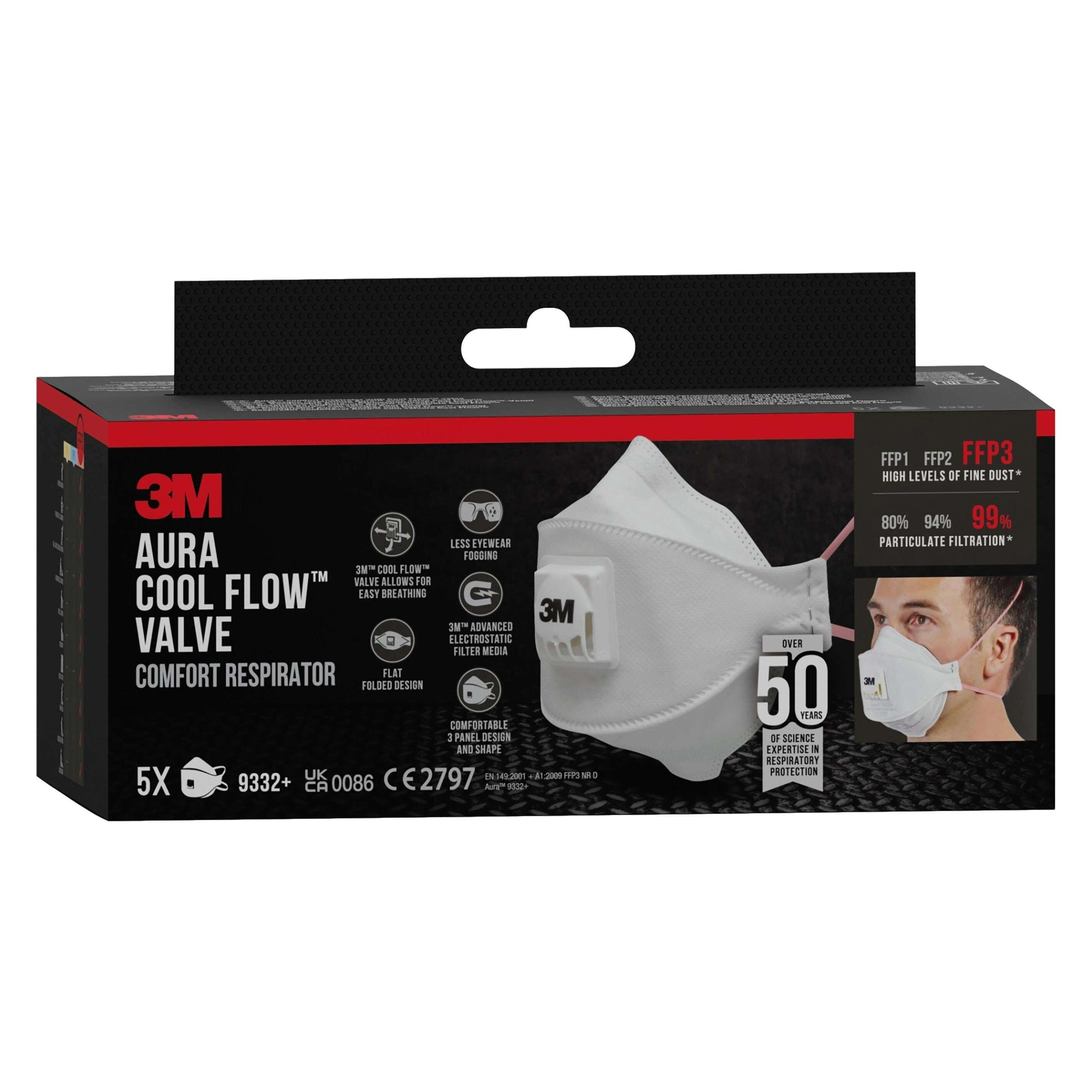3M Atemschutzmaske (FFP3, 5x) (9332PRO5)