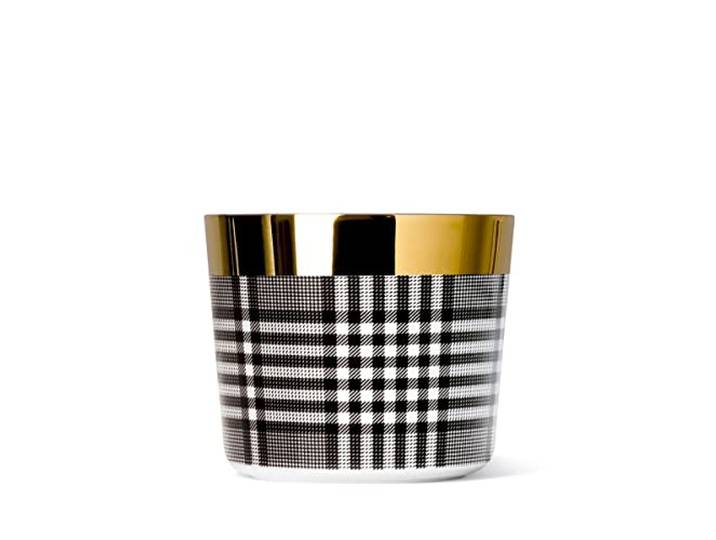 Fürstenberg Sieger Design - Becher - Champagnerbecher - Kaffeebecher- Glencheck - Sip of Gold - Gold - weiß - Ø 9 cm