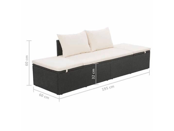 Mode Lit de jardin CHEZ YIYI assise optimal Bain de Soleil - Noir 195x60cm Résine tressée 195x60x60cm _41311351651