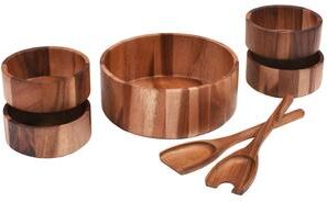 Kalmar Home 7 Piece - Large Salad Bowl with Servers and 4 Individuals