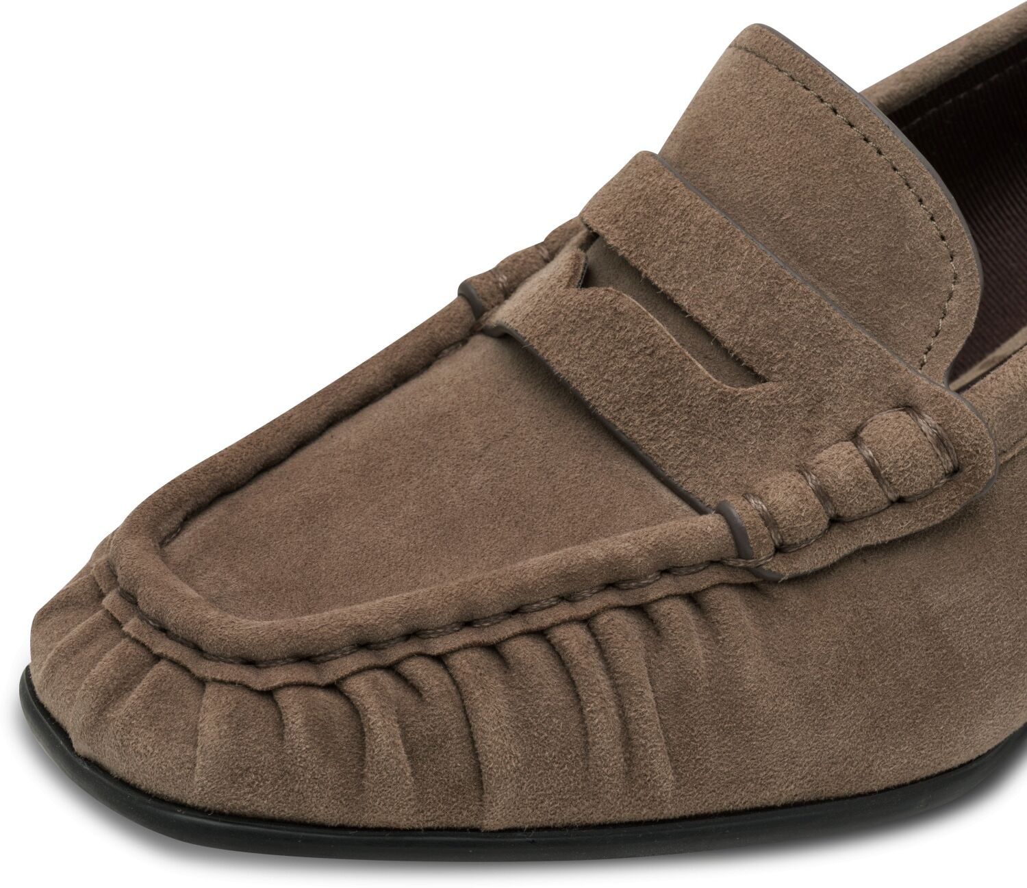 Pumps TAMARIS, Damen, Gr. 41, Synthetik Textil, braun (taupe), Ziegenveloursleder, Basic, Schuhe Pumps, Blockabsatz, Businessschuh mit modischem Zierriegel