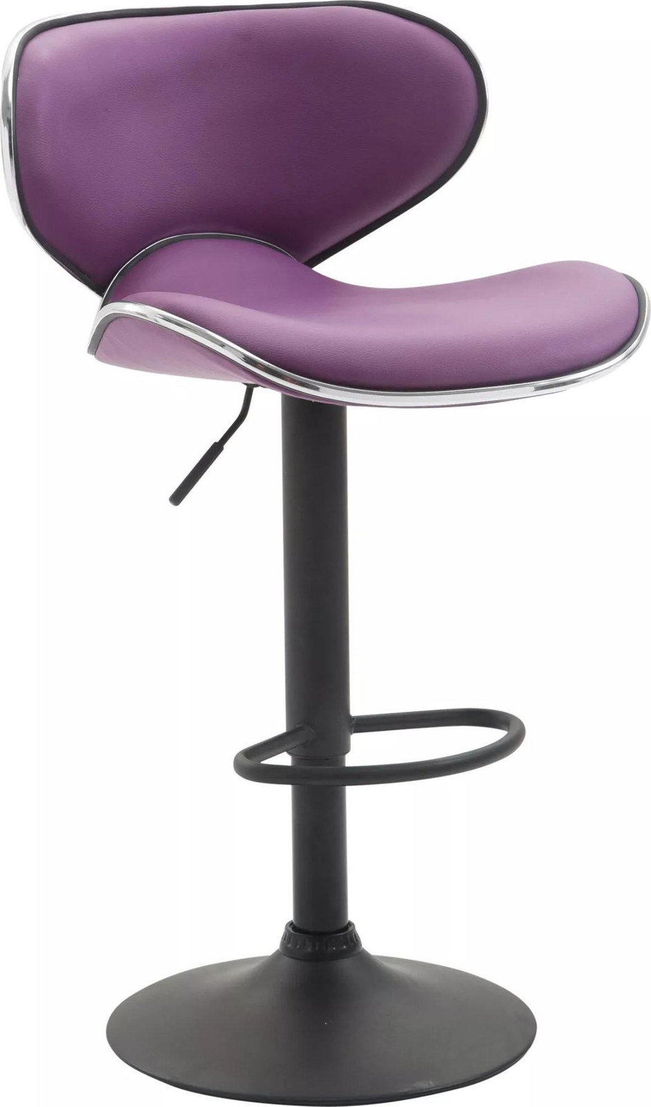 And OutdoorMatch Luxe barkruk Haley - Lila/Zwart - Modern design met rugleuning, voetsteun en kunstlederen zitting