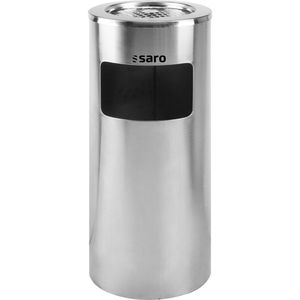 Saro Aschenbecher AF 202 AS, 399-1004, silber, für Outdoor, 2in1, Aschenbecher & Mülleimer aus Edelstahl, 30 x 72cm, 20 L