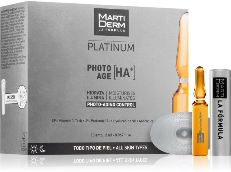 MartiDerm Platinum Photo Age HA+ anti-aging Gesichtsserum in Ampullen mit Vitamin C 10x2 ml