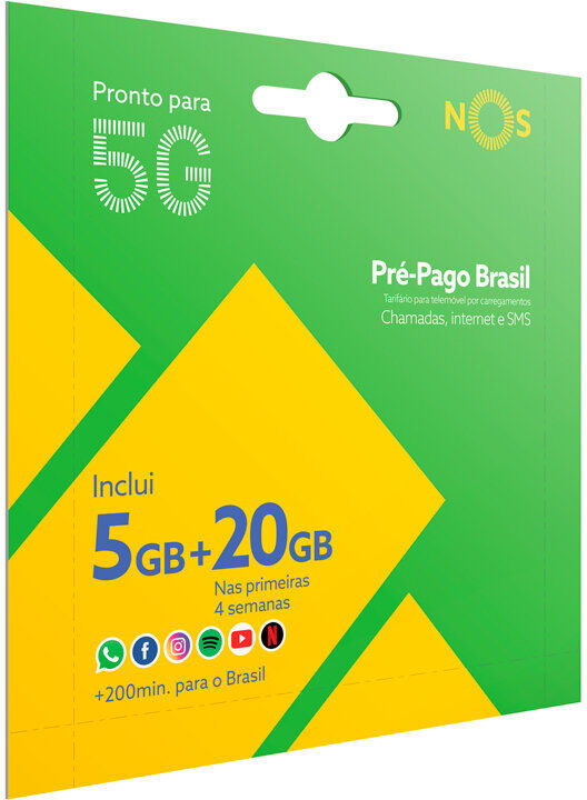 CARTÃO NOS BRASIL 5GB + 20GB