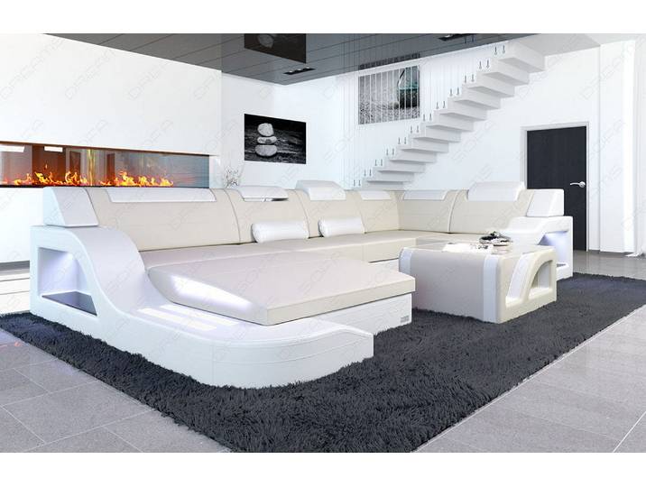 Stoff Wohnlandschaft Palermo U-Form