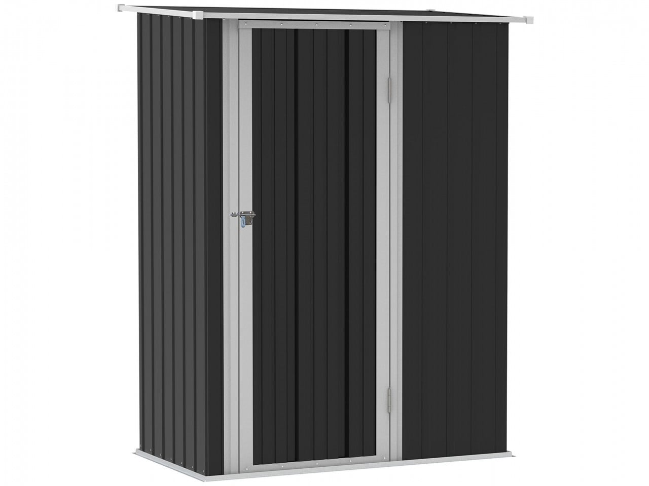 Outsunny metalen tuinhuis met deur, donkergrijs