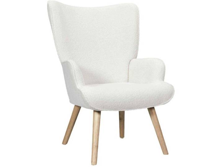 Fauteuil - Home Deco Factory - Rhea - Bouclette - Blanc