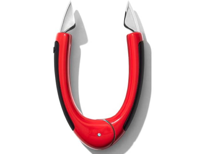 OXO Good Grips Erdbeerstrunkentferner Spitz zulaufende Edelstahlklingen zum schnellen Entfernen von, Einzigartige Konstruktion, spülmaschinenfest