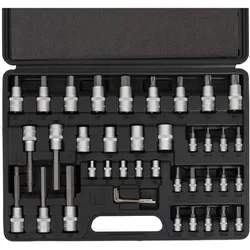 Stier, Steckschlüssel + Stecknuss, Bit-Steckschlüsselsatz, 1/2 Zoll, 1/4 Zoll, ISK/TX, 42-teilig