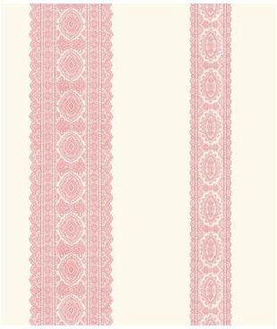 Brewster Brynn Pink Paisley Stripe Wallpaper - 20.5in x 396in x 0.025in