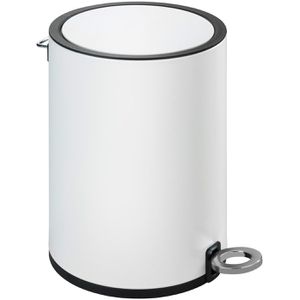 Wenko Mülleimer Monza Easy Close, weiß, Kosmetikeimer aus Metall, 3 Liter