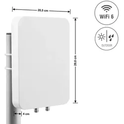 Delock WiFi 6 MIMO Antenne 2 x N Buchse 12 - 17 dBi direktional Wand- und Mastmontage outdoor weiß