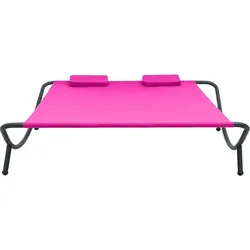 vidaXL Garten-Sonnenliege Stoff Rosa