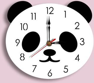 Inspired Deals Cute Panda Wall Clock Silent Acrylic Wall Clock For Kids Bedroom Living Room Decor Panda Wall Clock