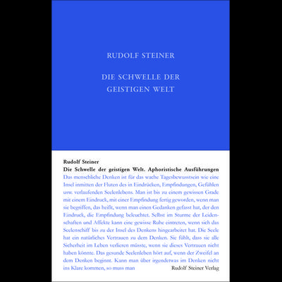 Die Schwelle der geistigen Welt, Gebundene Ausgabe von Rudolf Steiner, Rudolf Steiner, 978-3-7274-0171-8