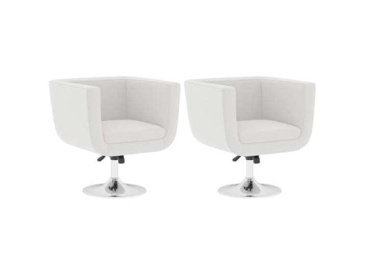 HAQWRDQSG Barsessel 2er Set Weiß Höhenverstellbar Kunstleder Drehstuhl Ergonomische Lounge-Sessel mit verchromtem Stahlfuß für Wohnzimmer, Lounge, Büro und Bar-Bereich.