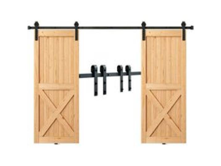 VEVOR 244cm Schiebetürbeschlag J-förmig Schiebetürsystem mit 2-teiligen Schienen 150kg Tragfähigkeit Laufschiene Ideal für Schiebetüren mit Türstärke von 32-45mm, Türbreite von 1,12-1,32m