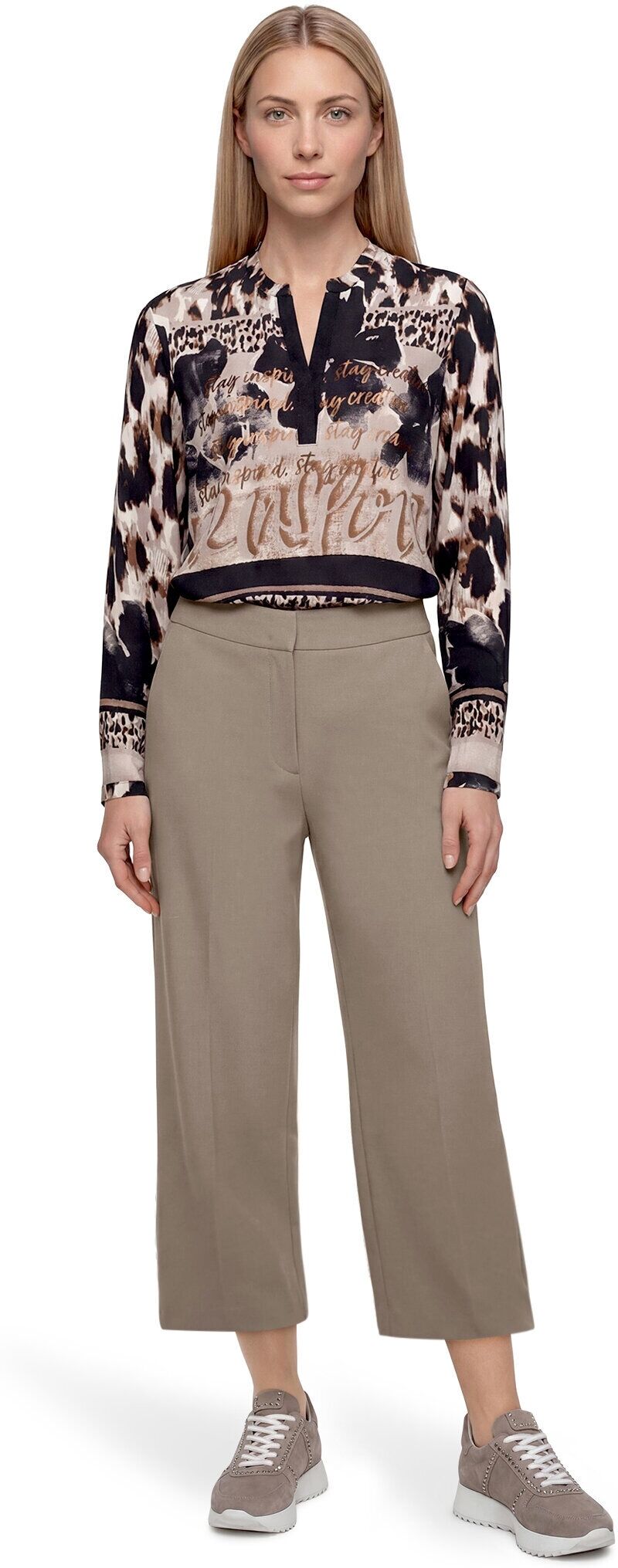 Culotte BETTY BARCLAY "Culotte unifarben", Damen, Gr. 38, EURO, grau, Hosen Culotte