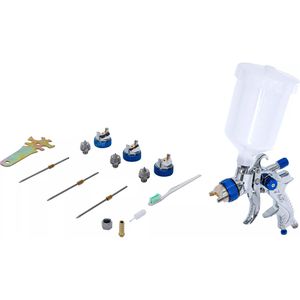 BGS-technic Lackierpistole 70048, Set, HVLP, 1,4 / 1,7 / 2 mm Düsen, max. 3,5 bar, Becher 600ml